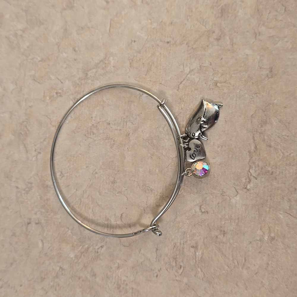 Women's love penguin silver bracelet